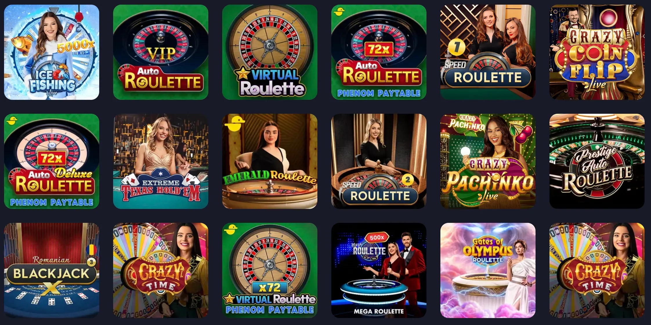 Live casino games at Vox Casino